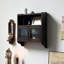 Armoire murale à 2 compartiments vintage en bois massif + bois manufacturé, armoire de rangement à dessus ouvert et double porte vitrée avec tablette décorative moderne pour la chambre à coucher, la salle de bain, la cuisine et le salon