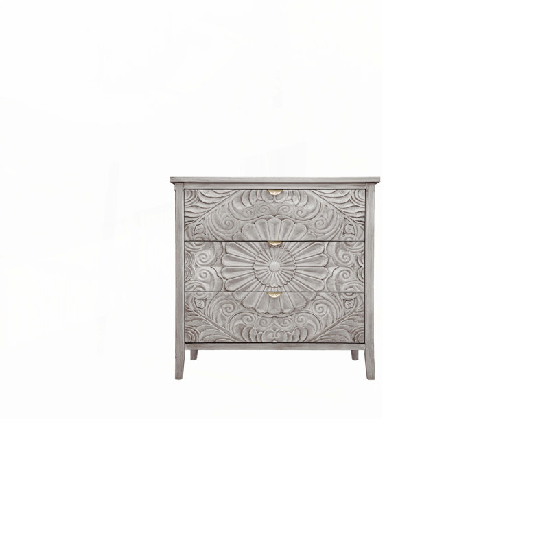 Console en bois avec 3 tiroirs, bois