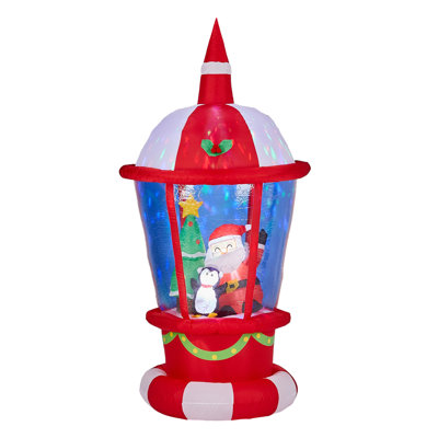 7.3FT Lighted Lighthouse With Santa And Penguin Christmas Inflatable Decoration