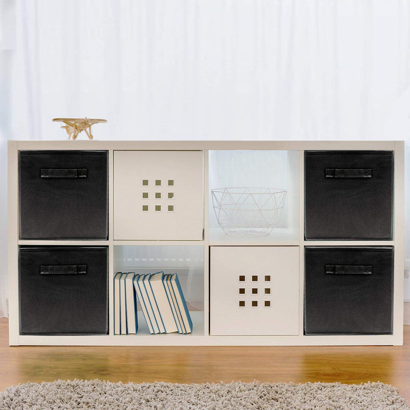 Sorbus 11" Foldable Storage Cubes with Handles, Black