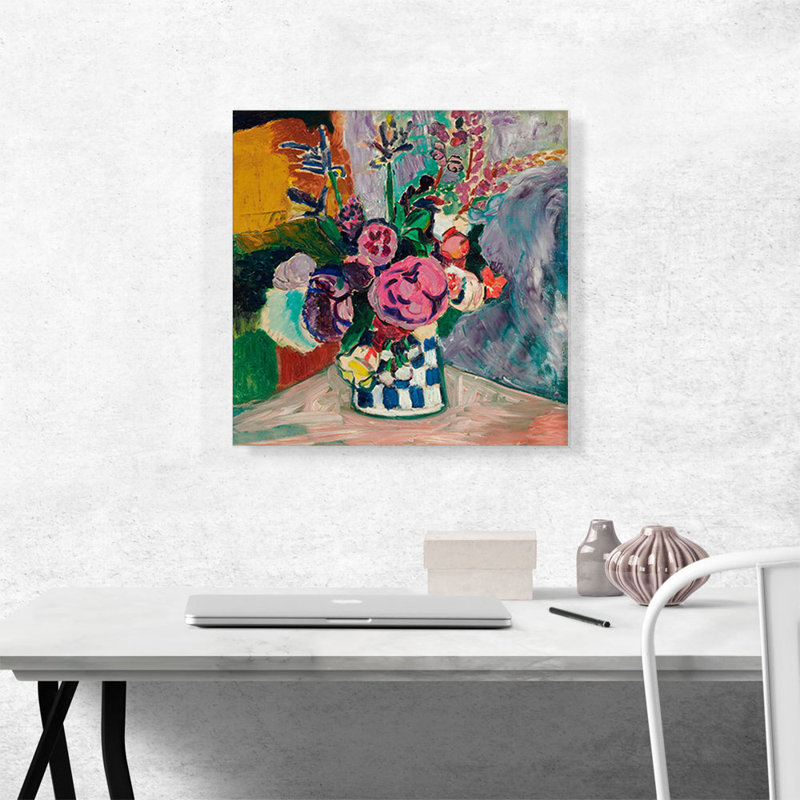 Nature morte de pivoines dans un vase 1907 par Henri Matisse - reproduction d'art sur toile tendue