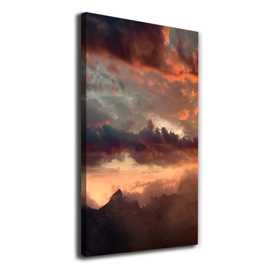 Sonnenuntergang Berge - Kunstdruck auf Leinwand