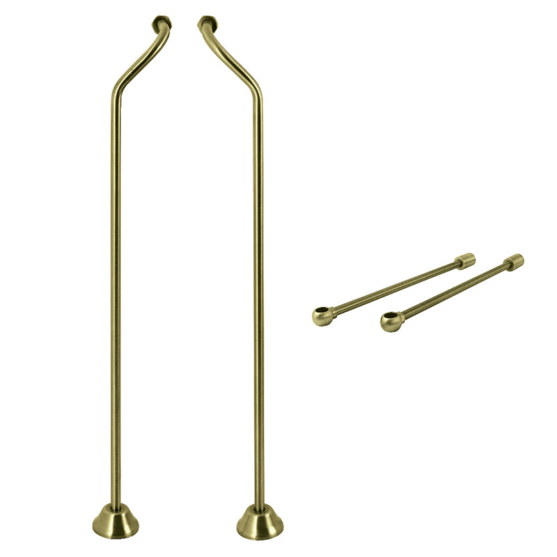 Canalisation combinée double avec support mural Kingston Brass, Laiton antique