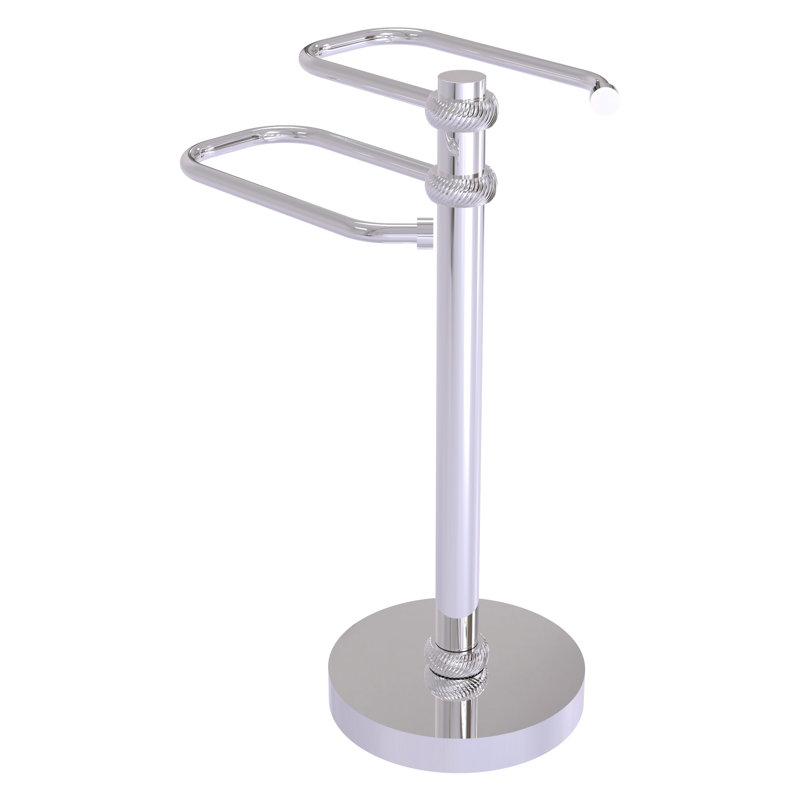 Porte-serviettes sur pied invités 2 accoudoirs, Chrome poli