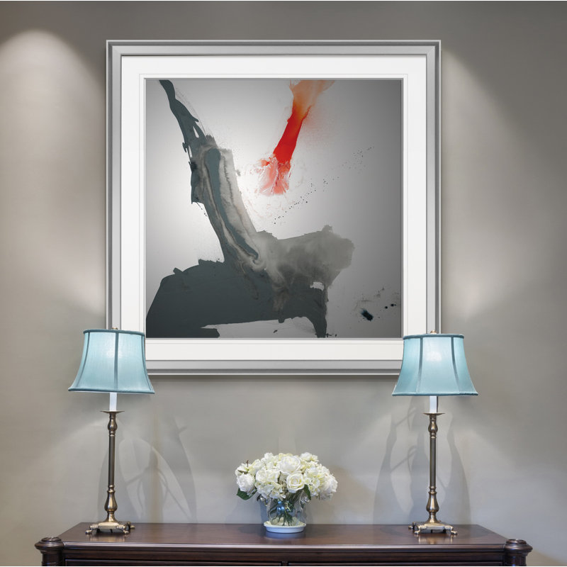 « minimal ii », peinture, Encadrement argenté, H 16 po x l 16 po x P 1,5 po