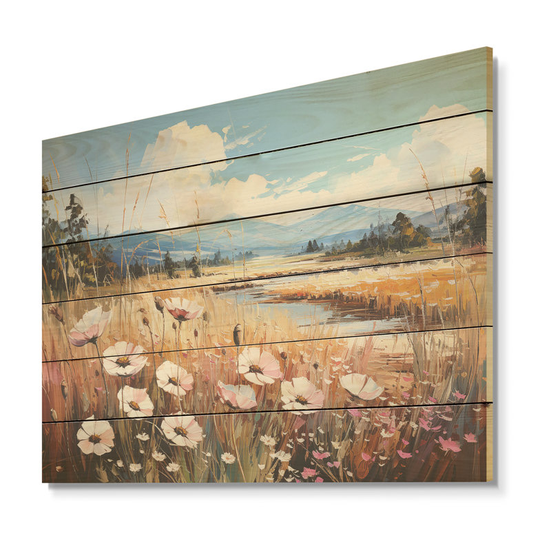 Art mural blanc sur bois de pin, H 30 po x l 40 po