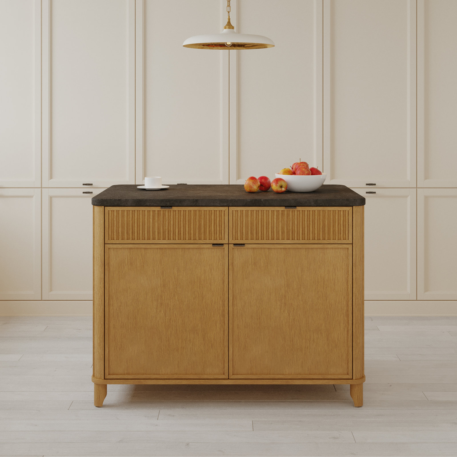 Kennedy Kitchen Island, Black Quartz