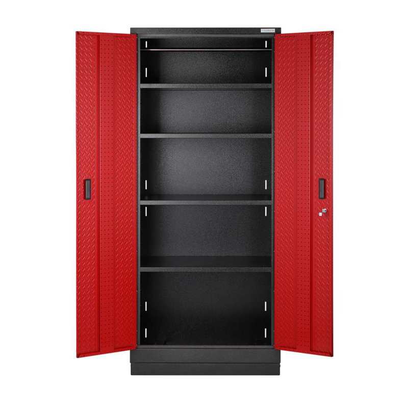 Premier Pre-assembled 84" Tall Cabinet, Hammered Granite/Red Tread