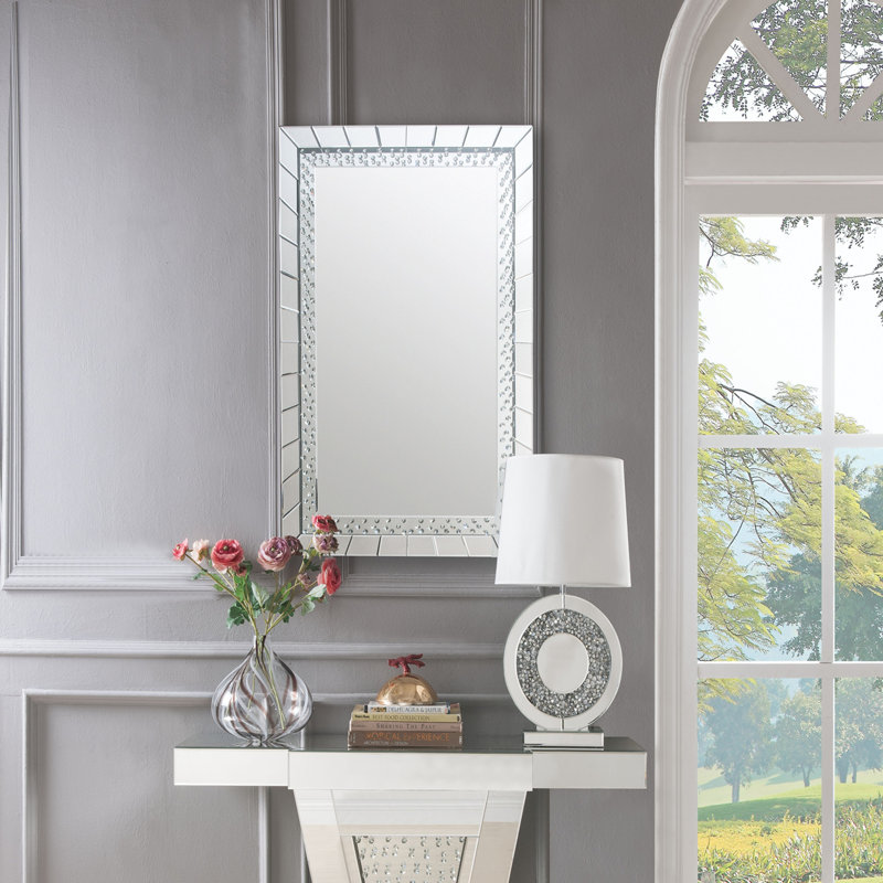 Miroir d'appoint en miroir et faux cristaux