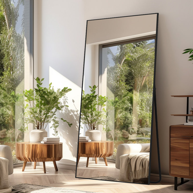 Miroir de plancher rectangulaire Chakong, Noir, 71" x 30"