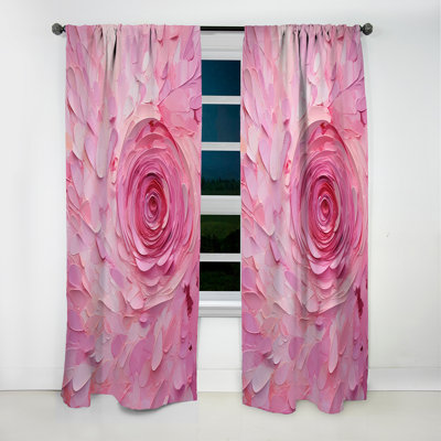 Pink Radiant Revolution Spiral I - Spirals Curtain - Blackout Abstract Curtain - 1 Panels