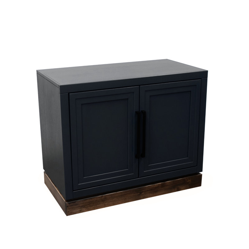 Armoire modulaire à 2 portes Nora, sans assemblage requis, finition noire et whisky, Noir
