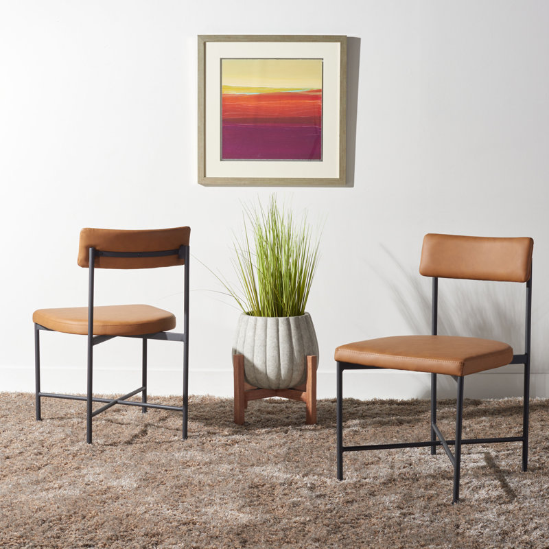 Chaise d'appoint , Similicuir cognac
