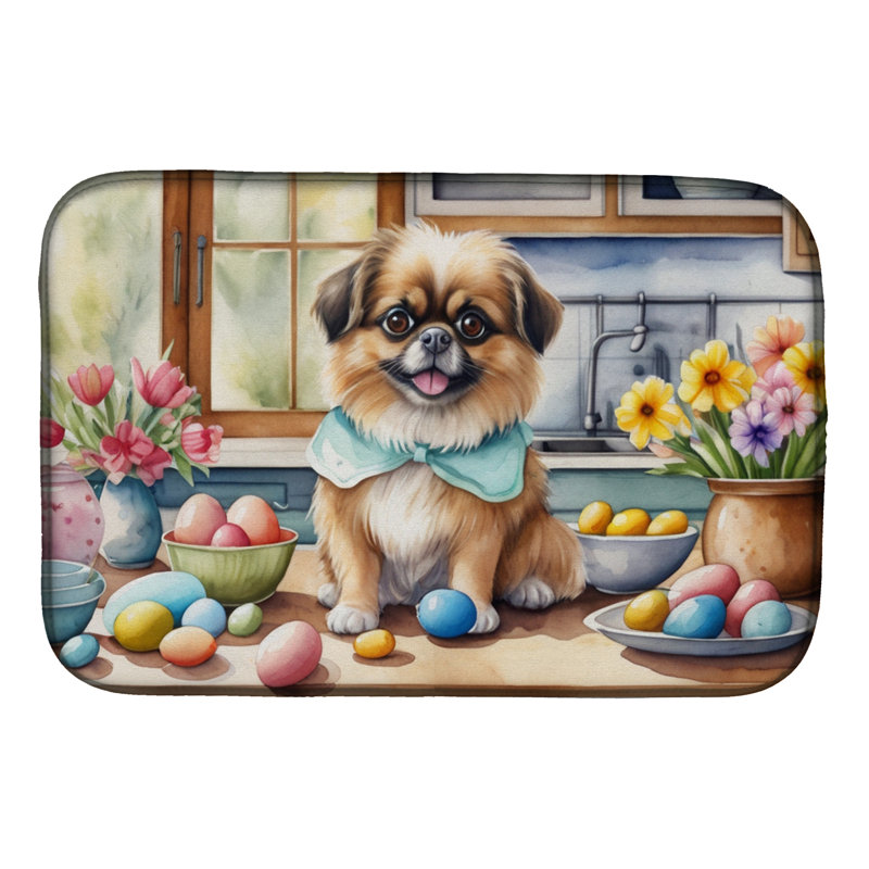 Tapis de vaisselle épagneul décoratif de Pâques