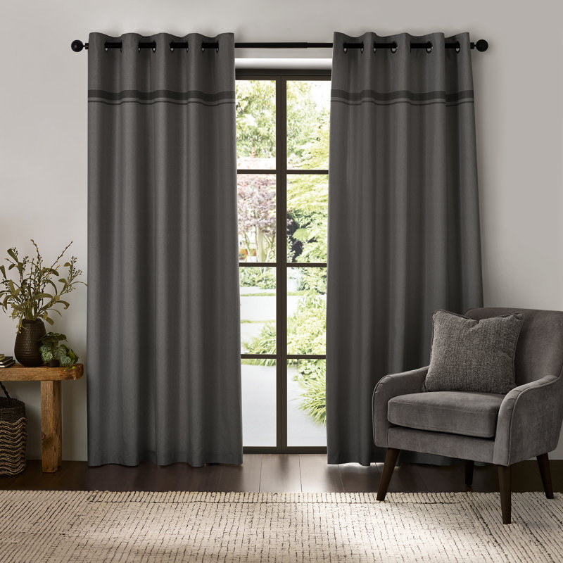 Melville Lined Eyelet Curtains, 229cm Width x 229cm Drop, Grey