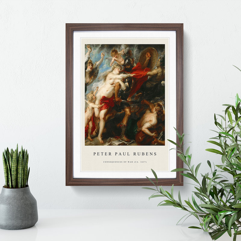 Consequences of War by Peter Paul Rubens - Picture Frame Art Prints, Walnut, 36cm H x 27cm W x 2cm D