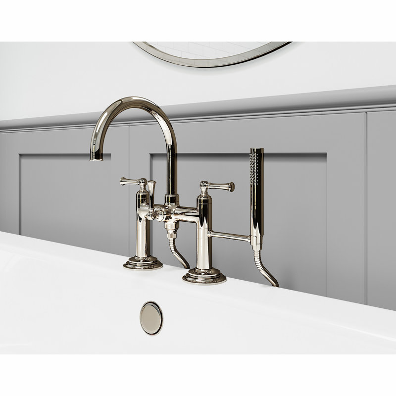 Tisbury Deck Mount Tub Spout, Polished Nickel