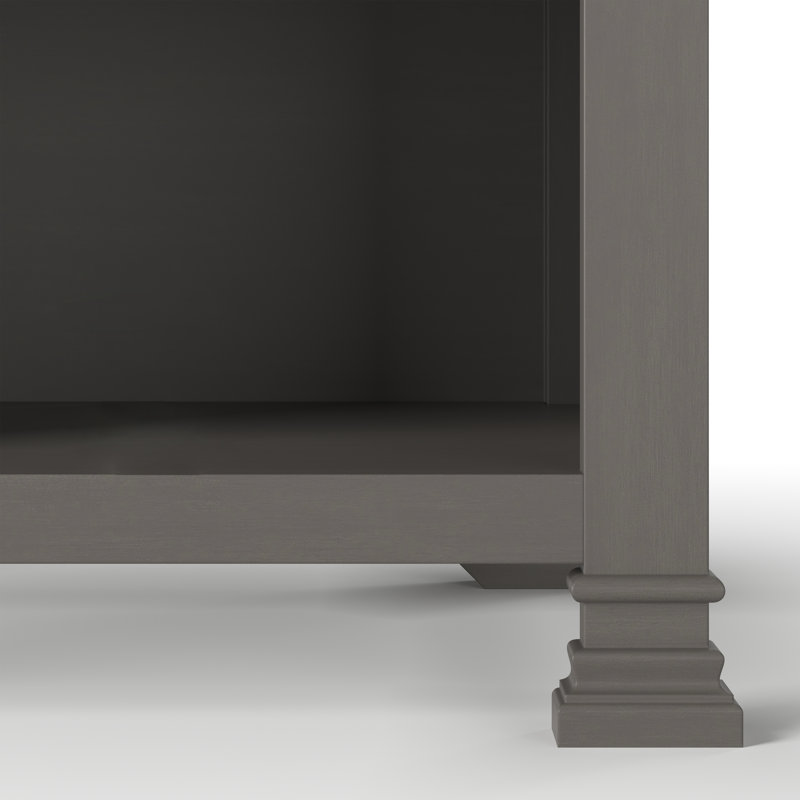 Chelsea Gray Pinewood 1-Drawer Nightstand with Open Shelf