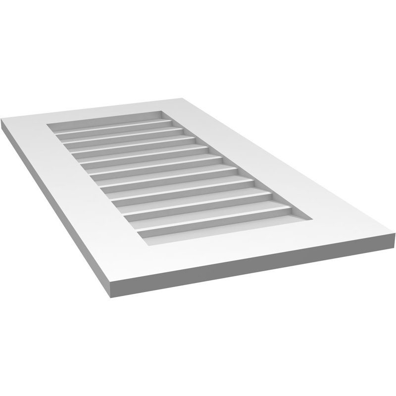 Vent à pignon rectangulaire en uréthane non-fonctionnel, H 34 po x l 18 po x P 1 po
