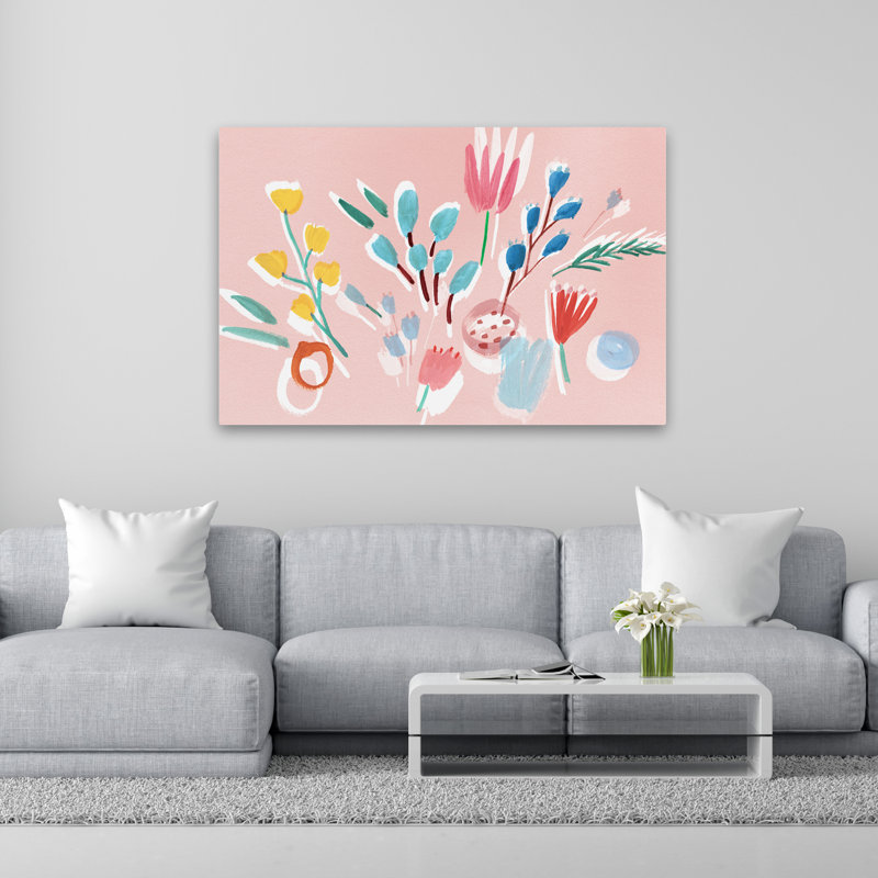 Plantes, fleurs, fleurs fluides, art mural, H 40 po x l 60 po