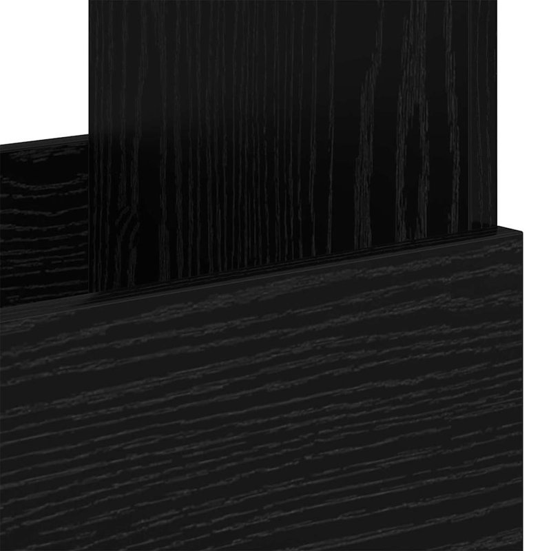 Wood Free Standing Magazine Rack, Black