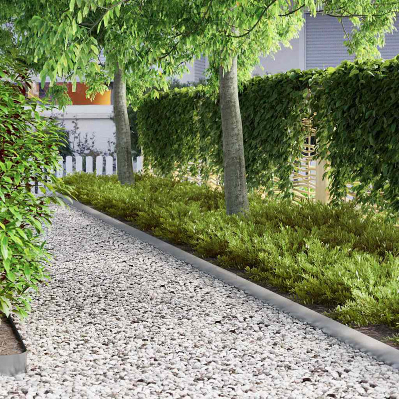 10cm H x 450cm W Galvanised Steel Lawn Edging