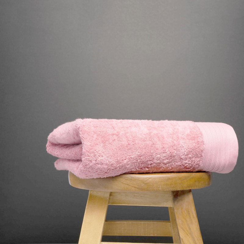 Drap de bain 100% coton Cecille, Rose rose