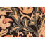 Tapis noir / orange en laine noué à la main à motif floral 6 pi x 9 pi 3 po William Morris