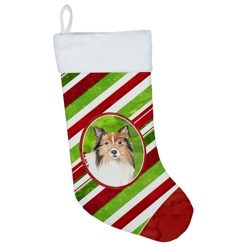 Chaussette de noël à rayures à sucre, Berger Shetland