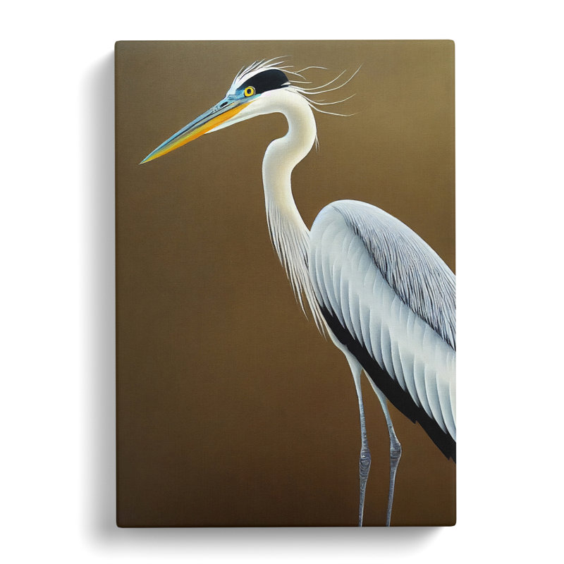 Alleyne Heron Bird Traditional Vol.1 - Wrapped Canvas, 50cm H x 35cm W x 3cm D