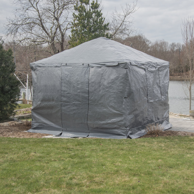 Universal Sojag Gray Polyethylene Plastic Side Wall for Gazebo, 82.7" H x 144.5" W x 192.9" D