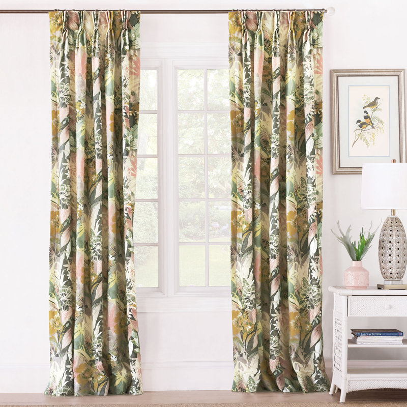 Felicity Linen Blend Room Darkening Curtain Single Panel, 20" W x 120" L