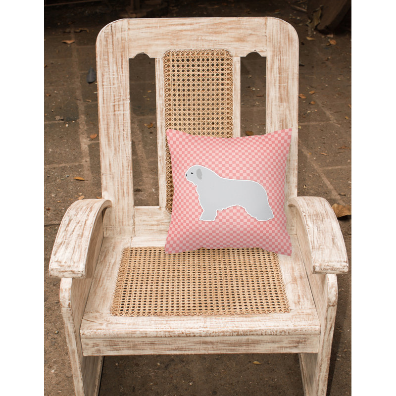 Coussin intérieur/extérieur espagnol water dog, H 14 po x l 14 po x P 3 po, Rose