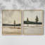 «Vintage Landscape XXXIX», impression giclée sur cadre - ensemble de 2-488217514-488217558