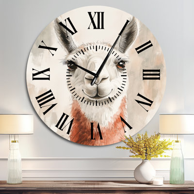 Llama of the Andes - Rustic Oversized Metal Wall Clock