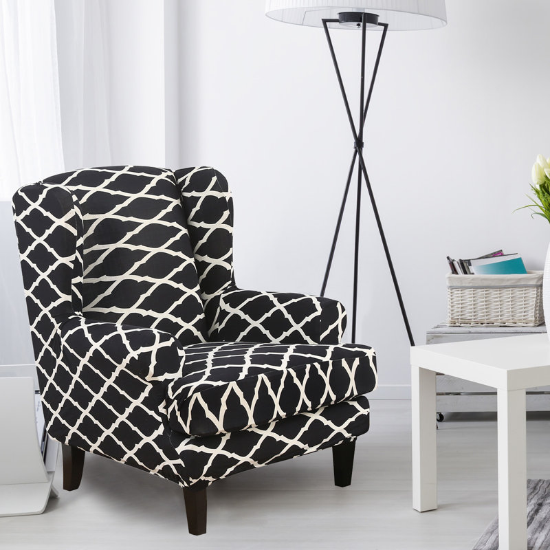 Housse de canapé pour tabouret 2 pièces à imprimé tigre - Housses pour fauteuil à oreilles, détachables et lavables