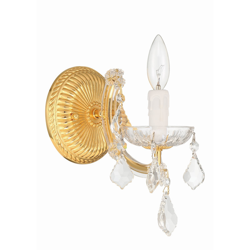 Milan 1-Light Candle Wall Light, Gold, Majestic Wood Polished