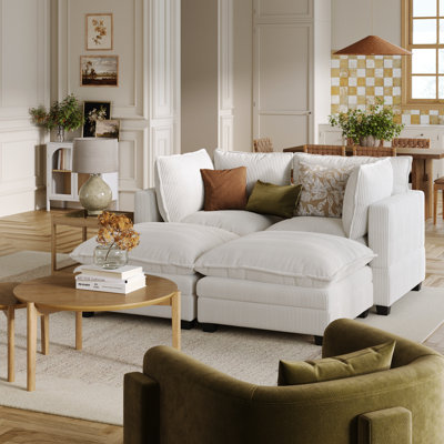 Somerdale Modern 4-Piece Armless Pit Sectional Sofa