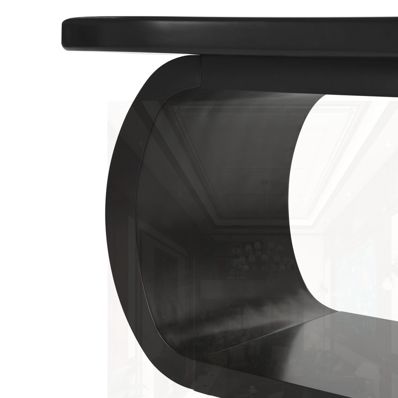 Table basse Modern Cloud avec plateau épais de 1,5 po, Noir