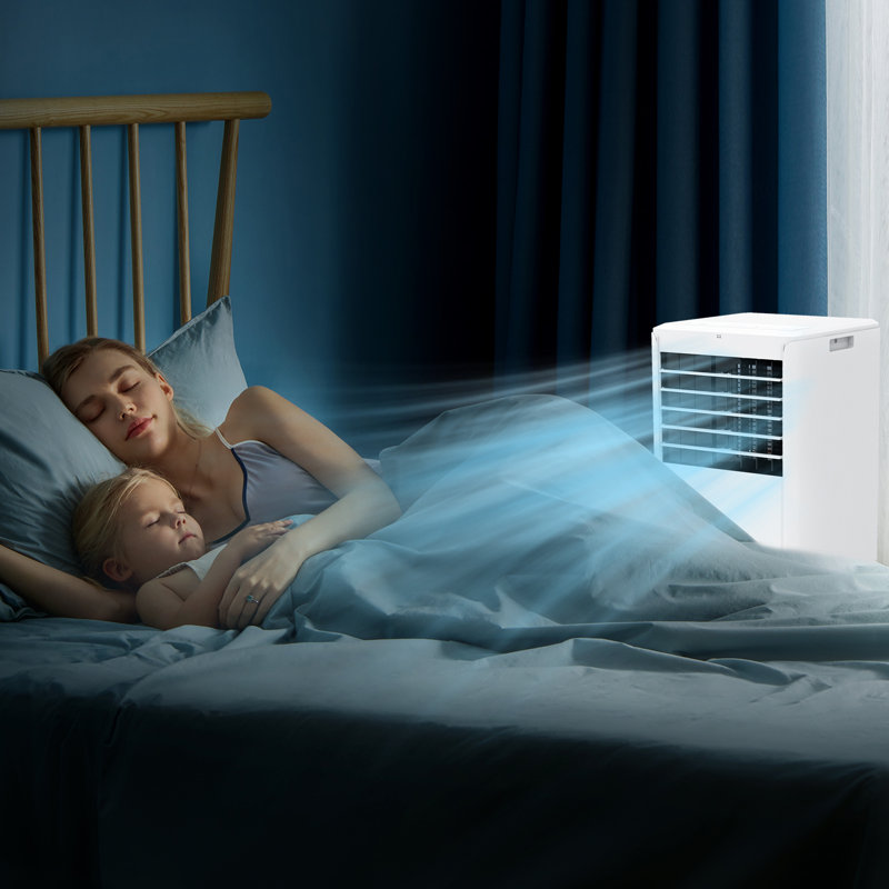 8,000 BTU Portable Air Conditioner with Built-In Dehumidifier - Portable AC Unit for Rooms Up to 450 Sq Ft - Remote Control, Window Kit, 3 Fan Speeds, Easy to Move