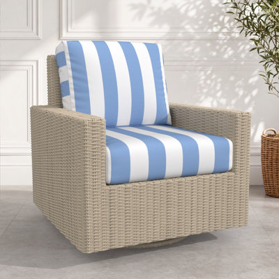 Chaise d'extérieur pivotante avec coussins Sunbrella