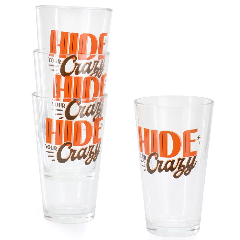 Ensemble de 4 verres 16 oz Trinx Hide Your Crazy