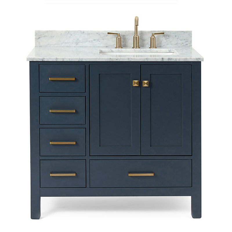 Ensemble de meuble-lavabo simple 37 po Flynt, Bleu minuit