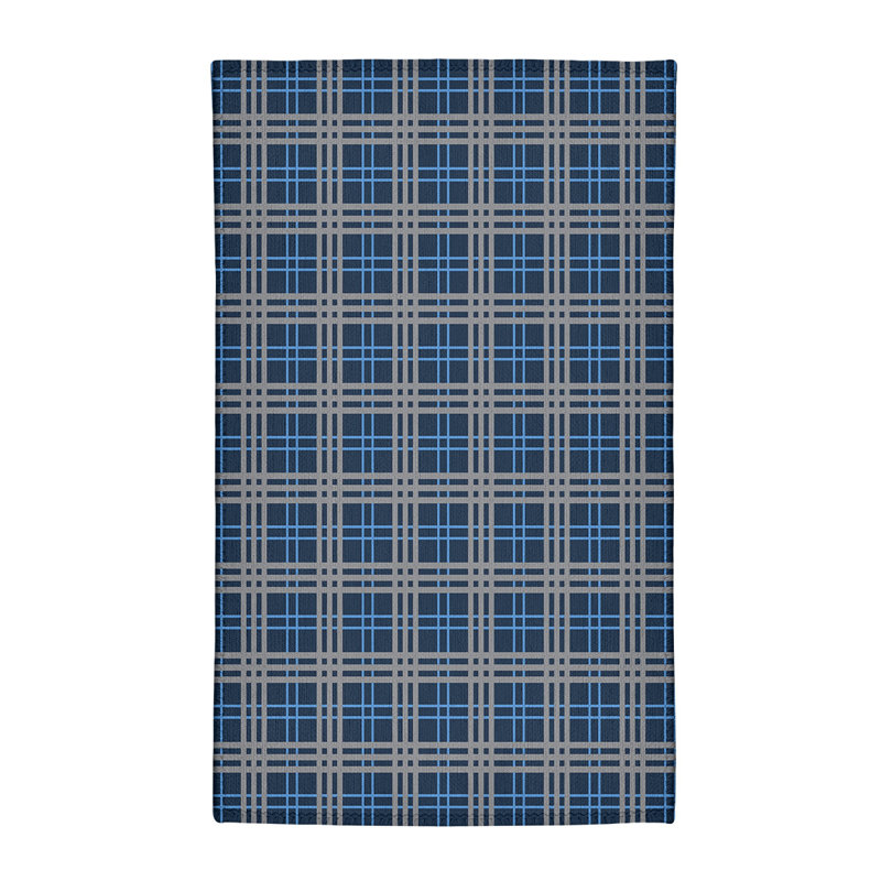 Tapis à carreaux bleu, Rectangle 5 pi x 7 pi
