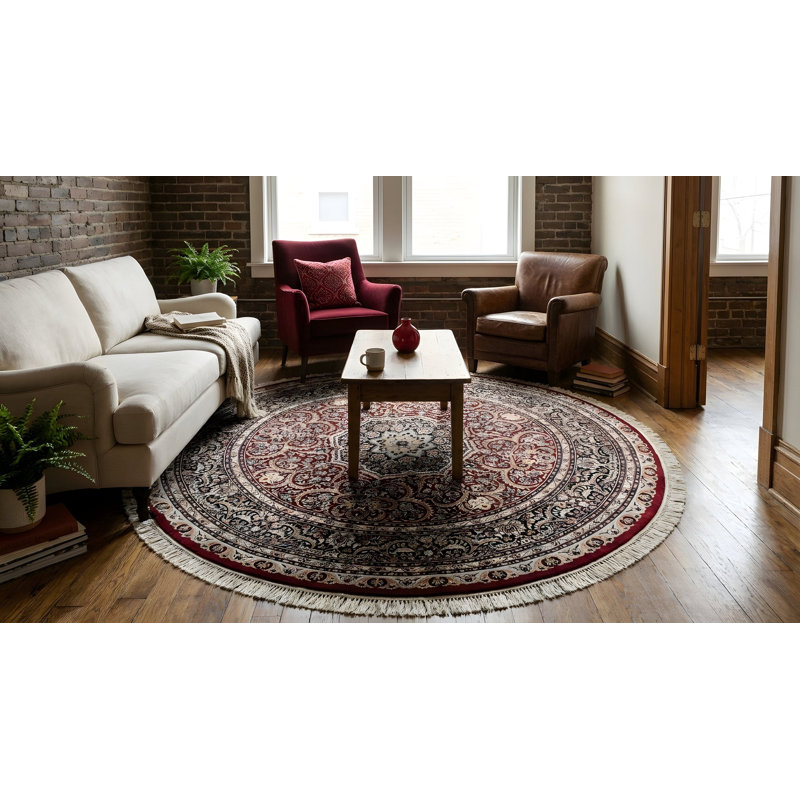 Hand Knotted Wool Floral Area Rug in Pink