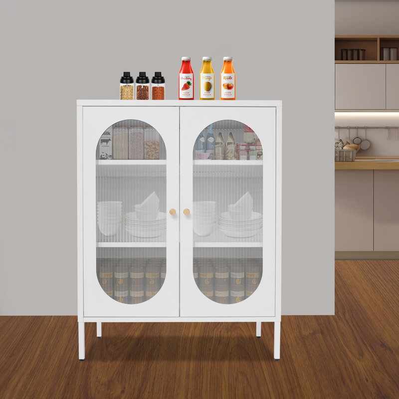 Buffet en fer forgé crème vert, Blanc