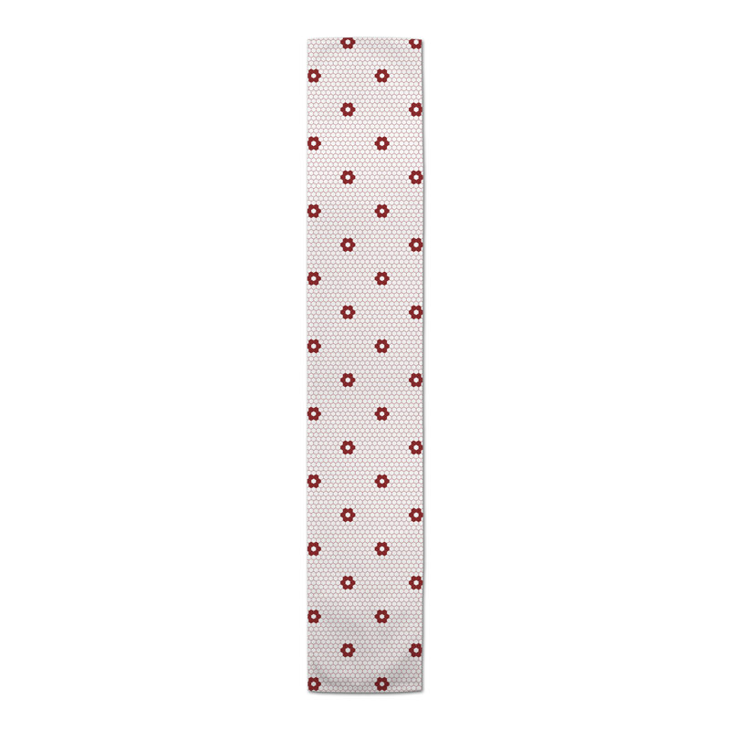 Geometric Table Runner, 90" x 16", Red