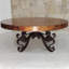 High End Wrought Iron Coffee Table with a 48” Round stylish Natural Copper Top