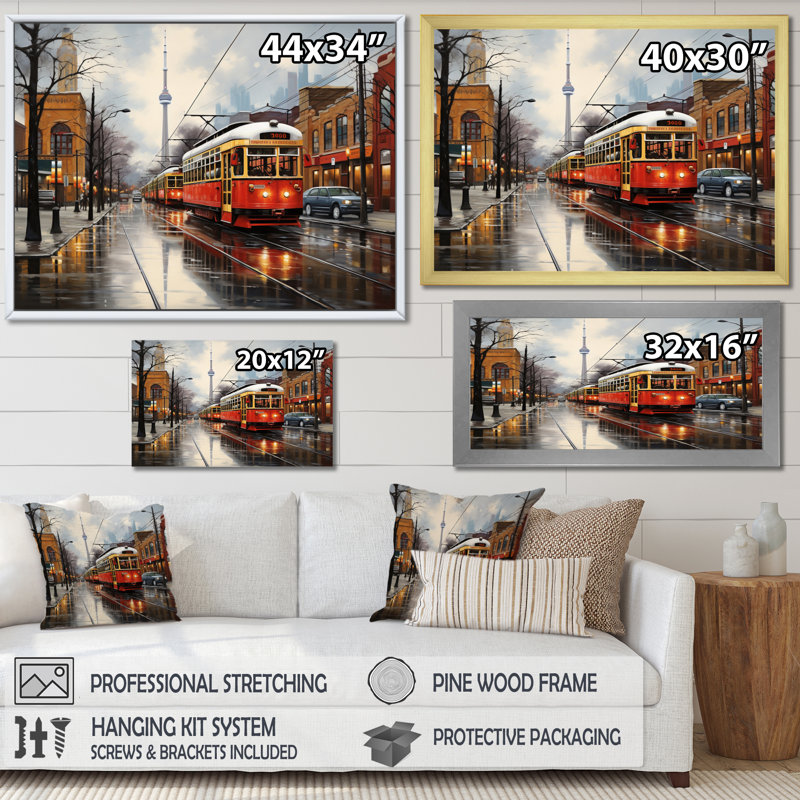 " Canada Cityscape Elegance I ", White, 16" H x 32" W x 1" D
