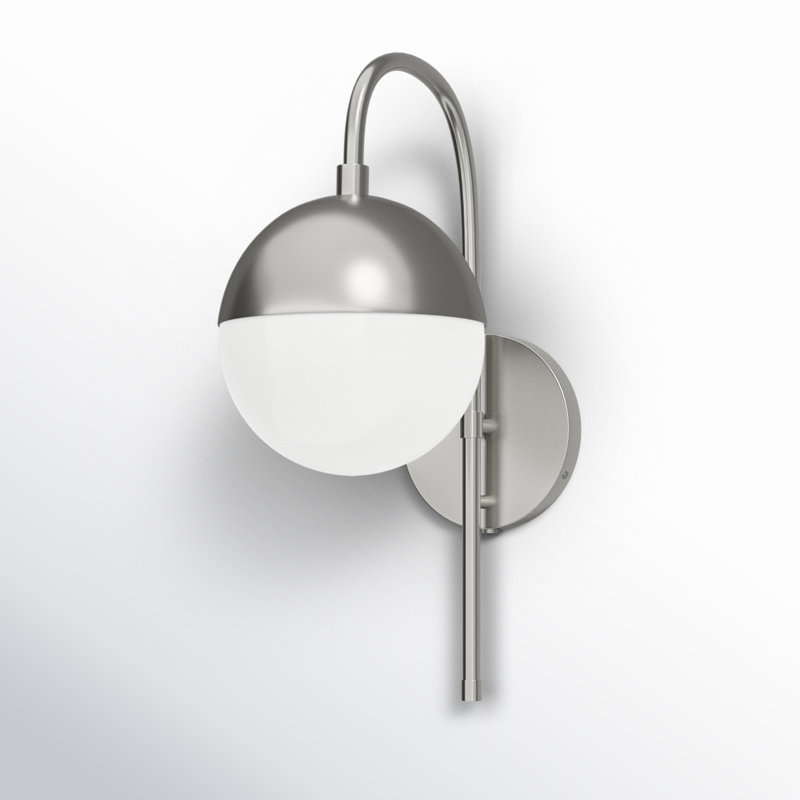 Applique murale à bras 1 lumière Yvette, Nickel